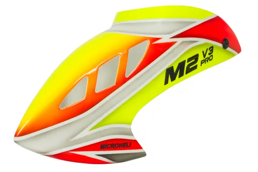 Microheli Airbrush Fiberglass Phoenix Haube in Gelb-Rot für OMPHobby M2V3 Pro