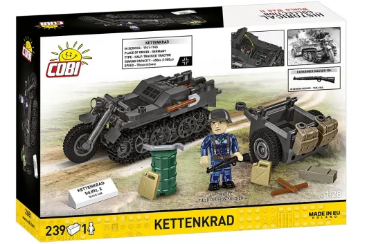 COBI Klemmbausteine Fahrzeug Kettenkrad mit Anhänger - 239 Teile