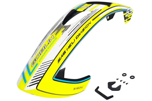 SAB Goblin Ersatzteile Kabinenhaube aus Carbonfaser in Gelb für Competizione
