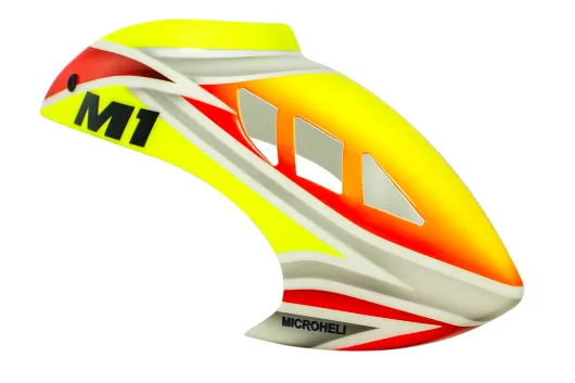 Microheli Fiberglas Haube Phoenix in Rot Gelb für OMPHobby M1V3 Pro
