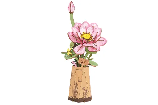 Lasercut Holzbausatz Standmodell Lotus Blume - 101 Teile