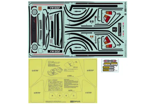 Tamiya RC Zubehör Straßen Aufkleber für VW Golf II GTI 16V Karosserie