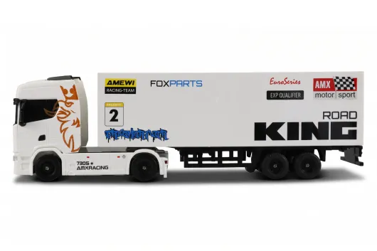 Amewi RC Auto Mini-Scania 730 S mit Kofferauflieger proportional 4WD 1:64 RTR weiss