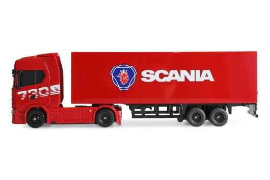Amewi RC Mini-Scania 730S mit Kofferauflieger proportional 4WD 1:64 RTR rot
