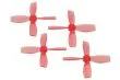 Rakonheli Propellerset 4Blatt 2222 in transparentem rot 4Stück (2xCW und 2xCCW 1,5mm Welle) für Blade Torrent 110 FPV
