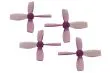 Rakonheli Propellerset 4Blatt 2222 in transparentem violet 4Stück (2xCW und 2xCCW 1,5mm Welle) für Blade Torrent 110 FPV