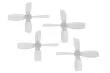 Rakonheli Propellerset 4Blatt 2222 in transparent 4Stück (2xCW und 2xCCW 1,5mm Welle) für Blade Torrent 110 FPV