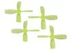 Rakonheli Propellerset 4Blatt 2222 in transparentem gelb 4Stück (2xCW und 2xCCW 1,5mm Welle) für Blade Torrent 110 FPV