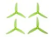 HQ Durable Prop Propeller POPO Quick Swap 5,5x3,5x3V1S aus Poly Carbonate in grün transparent je 2CW+2CCW