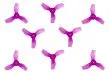 Gemfan 3Blatt Propeller in violet transparent 1,2 Zoll 1219 / 1,2x1,9x3 31mm 1mm Welle je 4xCW und 4xCCW