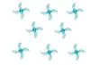 Gemfan 4Blatt Propeller in blau transparent 1,6 Zoll 1636 / 1,6x3,6x4 40mm 1mm Welle je 4xCW und 4xCCW