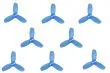 Gemfan Hulkie 3Blatt Propeller in blau transparent 1,9 Zoll 1940 / 1,9X4X3 für 1,5mm Welle je 4xCW und 4xCCW