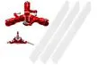 Rakonheli 3 Blattrotorkopf Set aus Aluminium in rot für Blade 150S