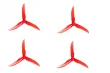 T-Motor Dreiblatt Propeller POPO T5143 aus Poly Carbonat in rot transparent 5,1x4,3x3 2xCW und 2xCCW