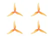T-Motor Dreiblatt Propeller POPO T5146 aus Poly Carbonat in orange pastell transparent 5,1x4,6x3 2xCW und 2xCCW