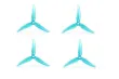 T-Motor Dreiblatt Propeller POPO T5147 aus Poly Carbonat in blau transparent 5,1x4,7x3 2xCW und 2xCCW