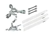 Microheli Tuning 3Blatt Hauptrotorkopf Set in silber mit Hauptrotorblättern in weiß für Blade 230S und 230S V2