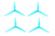 HQ Durable Prop Propeller T5X2X3 aus Poly Carbonate in blau transparent je 2CW+2CCW