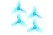 HQ Micro Whoop 3Blatt Propeller 31mm 2xCW und 2xCCW für 1mm Welle in blau transparent