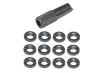 Schaltermuttern Set aus Aluminium mit Werkzeug in titan