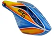 Microheli Fiberglas Haube Black Eyes im blau orangenem Design für Blade 150S