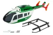 Microheli Scale Rumpf Set Airbrush Fiberglass EC145 in Grün Weiß für OMPHobby M2 und EVO