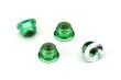 Traxxas Tuning M4 Stoppmuttern 4mm aus Aluminium mit gezahnten Flansch in grün 4Stück