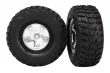 Traxxas Tuning Kumho Reifen auf Felgen in Satin chrom schwarz 2Stück hinten für Slash und Ford F-150 Raptor Fox 1/10