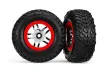 Traxxas Tuning SCT S1 Reifen auf Felgen in chrom rot 2Stück hinten für Slash 1/10