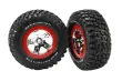 Traxxas Tuning BFGoodrich TA KM2 Reifen auf Felgen in chrom rot 2Stück hinten für Slash und Ford F-150 Raptor Fox 1/10