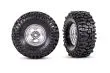 Traxxas Ersatzteil Reifen auf 2,4 MT Felgen in chrom 2Stück für TRX-4 Ford F150 lifted 4x4 1/18