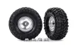 Traxxas Tuning Canyon Trail 5,3x2,2 Reifen auf Felgen in satin chrom 2Stück mit Radkappen (für TRX8255A Radachse) für TRX-4 HighTrail 1/10