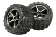 Traxxas Tuning Talon Reifen mit 2,2 Gemini Felgen in schwarz chrom 2Stück für E-Revo 1/16
