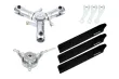 Microheli Tuning 3Blatt Hauptrotorkopf Set in silber mit Hauptrotorblättern in Schwarz für OMPHobby M1 und M1 EVO