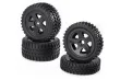 Tamiya RC Tuning für DT03 All Terrain Räder 2WD in schwarz 4Stück