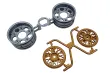 Tamiya RC Ersatzteile für TT02 Felgen für Audi V8 Tourenwagen und Nissan Skyline GT-R in gold / grau 26mm 4Stück