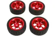 MBW RC CAR Tuningteile für RC Auto Mini Cito und DF Z06 Buggy Metall Felgen mit Reifen in Rot