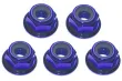 M4 Radmuttern Stoppmutter aus Aluminium mit Flansch in blau eloxiert CW 5Stück