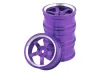 Tuningteile Aluminium 52mm Metall Felgen 5-Speichen in violett 4Stück für Tamiya TT02