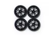 Carson RC Tuning Räderset mit 5 M-Speichen Felgen in silber-schwarz 26mm 4Stück für Tamiya 1/10