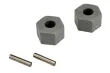 Traxxas Ersatzteile Radmitnehmer aus Kunststoff in grau 12mm mit Stiften 2Stück für Bigfoot, Rustler, Slash, Stampede 1/10 und Mini-Maxx 1/16