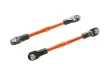 Traxxas Tuning Gewindestangen aus Aluminium in orange 59mm mit Kugelpfannen 2Stück für Ford Raptor, Fiesta, Rustler und Slash 1/10