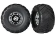 Traxxas Tuning Terra Grove Reifen auf Felgen in Chrom Hinten 2Stück für Bigfoot und Stampede 1/10