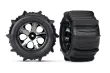 Traxxas Tuning Paddle Reifen auf All-Star 2,8 Felge in chrom schwarz 2Stück für Rustler und Stampede 1/10