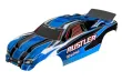 Traxxas Tuning Karosserie in blau mit Aufkleber für Rustler 1/10 und auch für Rustler 1/10 VXL