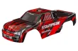 Traxxas Tuning Karosserie in rot schwarz Clipless mit Aufkleber für Stampede 1/10