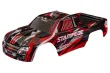 Traxxas Tuning Karosserie in rot schwarz Clipless mit Aufkleber für Stampede 1/10