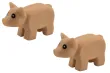 Klemmbausteine Tier Schwein klein / Minischwein in beige 2Stück