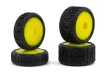Upgrade RC Tuning Reifen Set mit Felgen in Gelb für Losi Micro-B Buggy 1/24