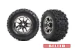 Traxxas Tuning Sledgehammer Belted Reifen auf 3.8 Felgen in Schwarz-Chrom 17mm 2Stück für Sledge 1/8